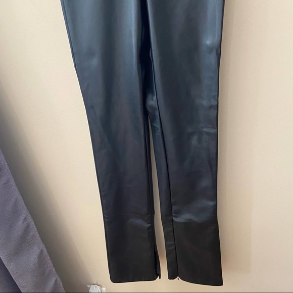 NWT ZARA Blogger Fave Faux Leather Zippered Ankle Leggings Black Small Women’s - Picture 4 of 10